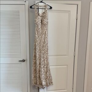 Morgan & Co. Cream and Gold Maxi Dress